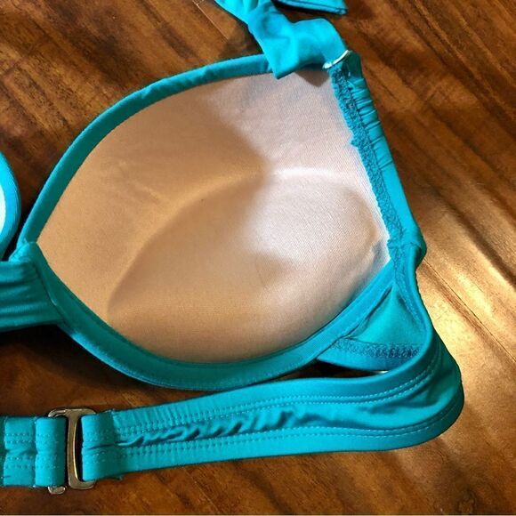 Mossimo Turquoise Bikini Push-up Swim Top Size Small - Picture 3 of 6